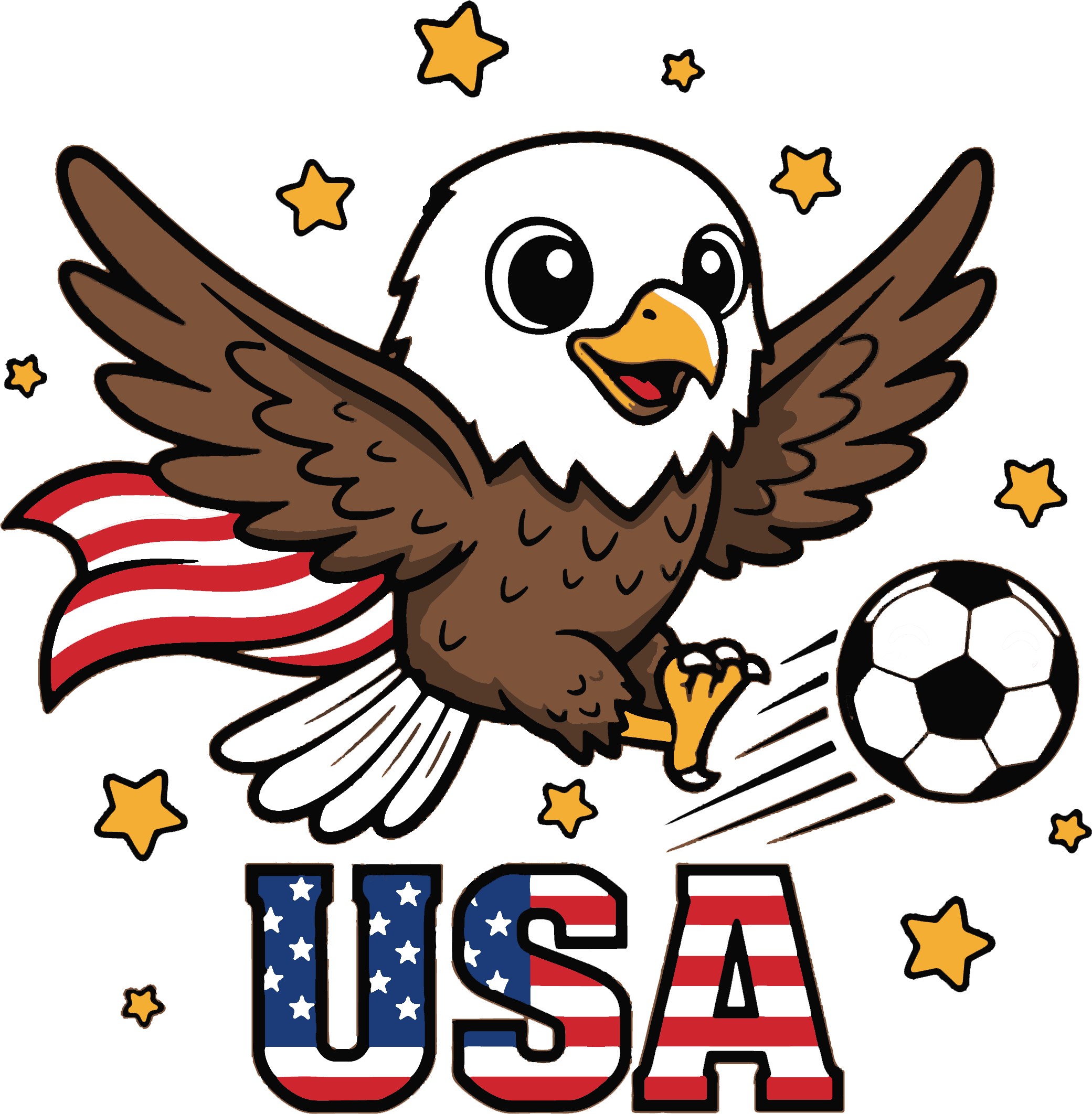usa soccer baby bald eagle dtf transfer