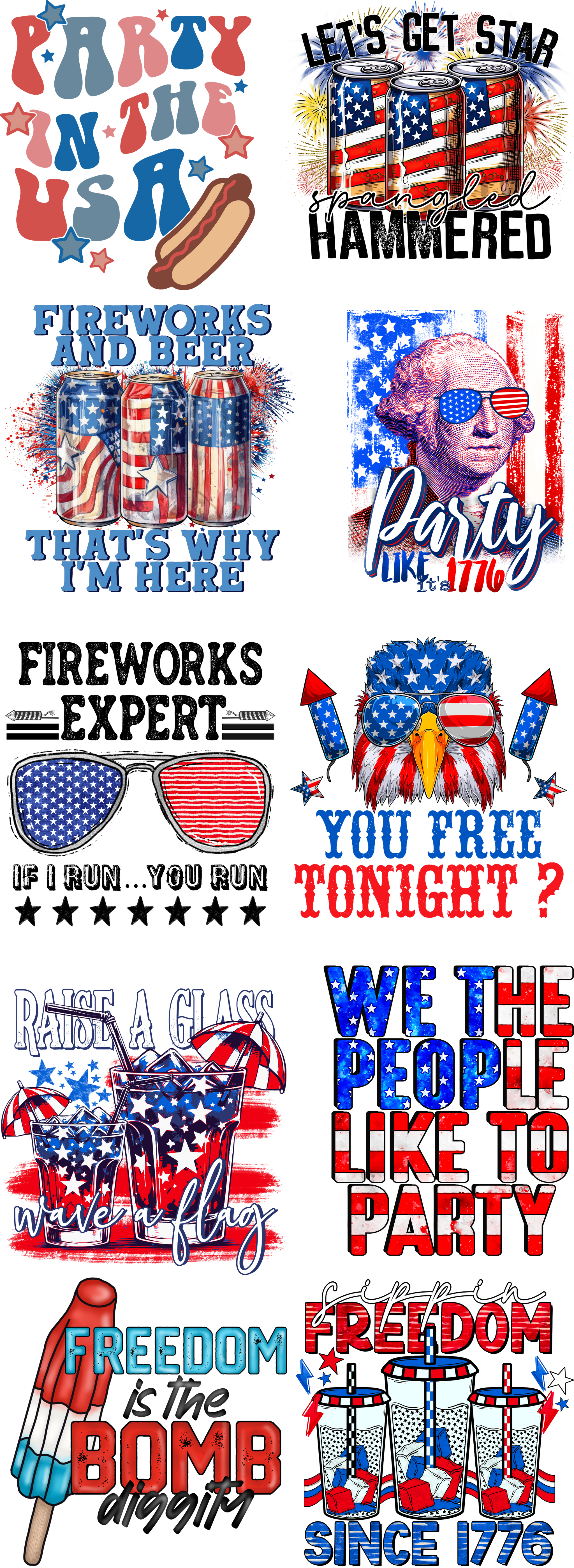 Patriotic Party Premade Gang Sheet Bundle