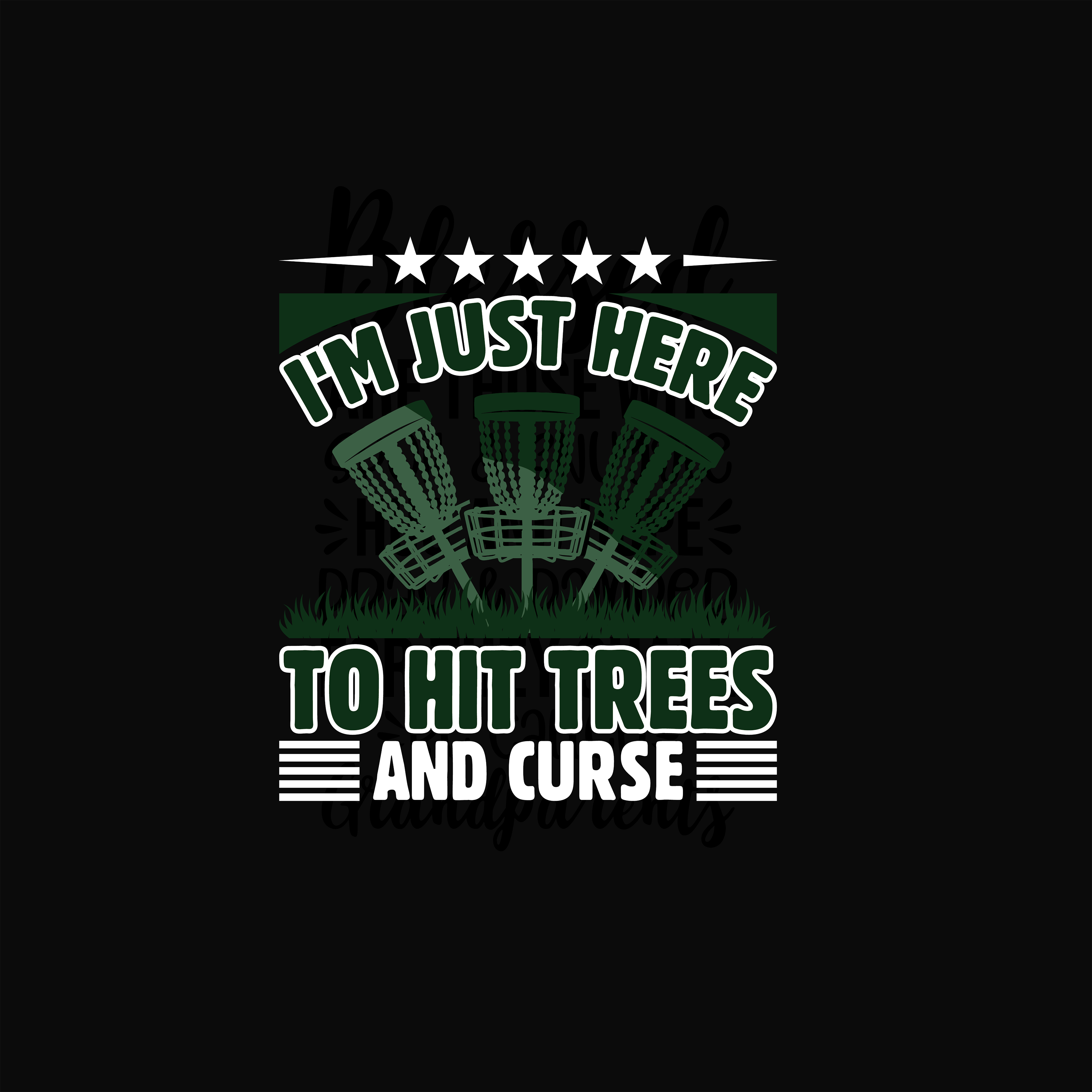 just here to hit trees disc golf dtf transfer