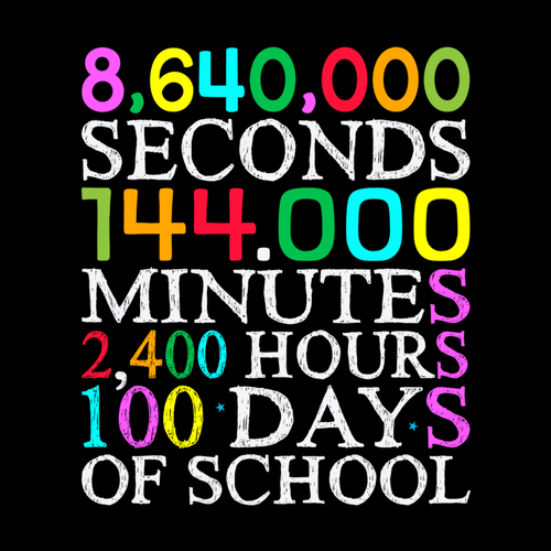 100 Days of School Rainbow Countdown DTF Transfer