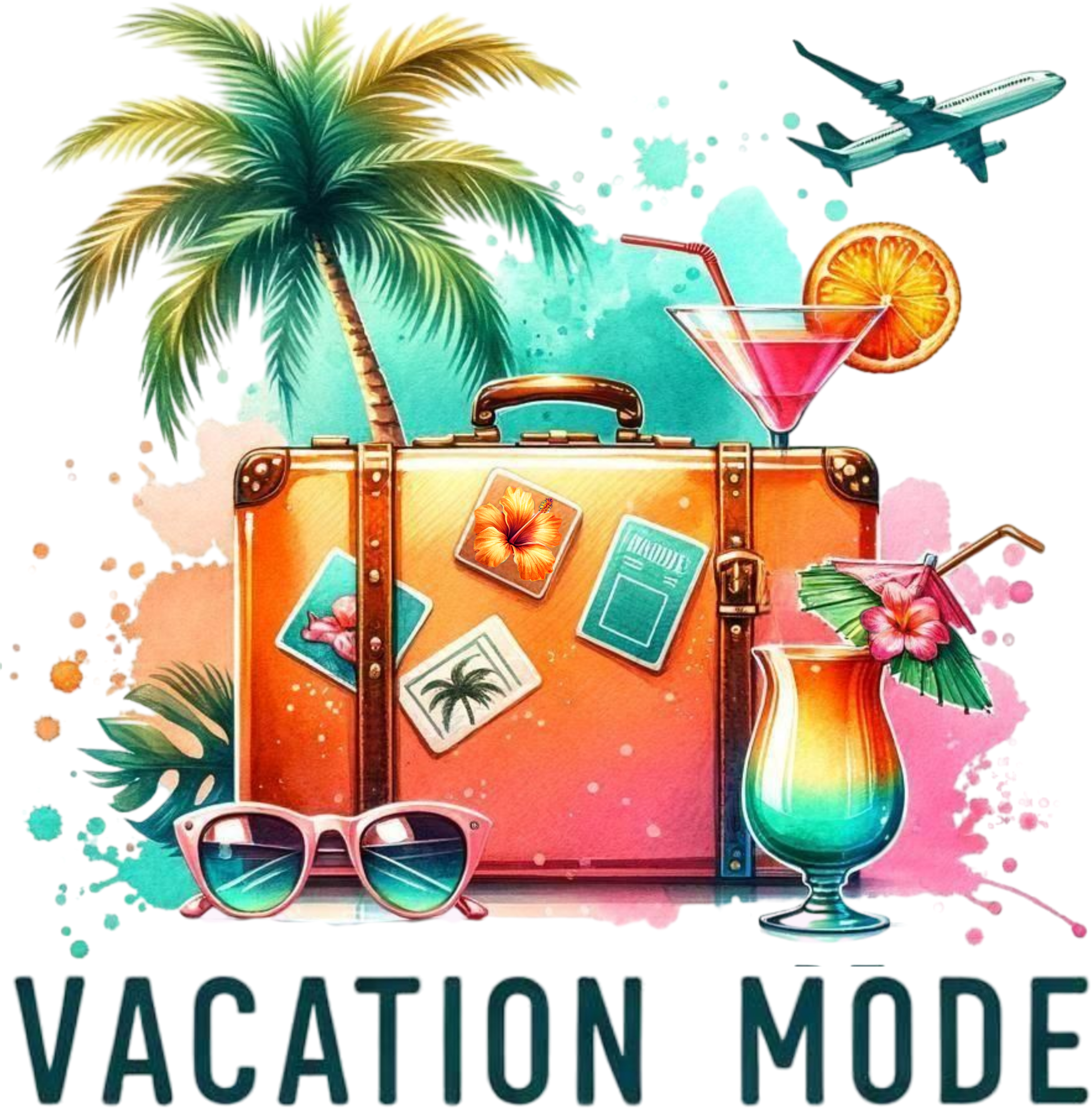 Vacation Mode Tropical DTF Transfer