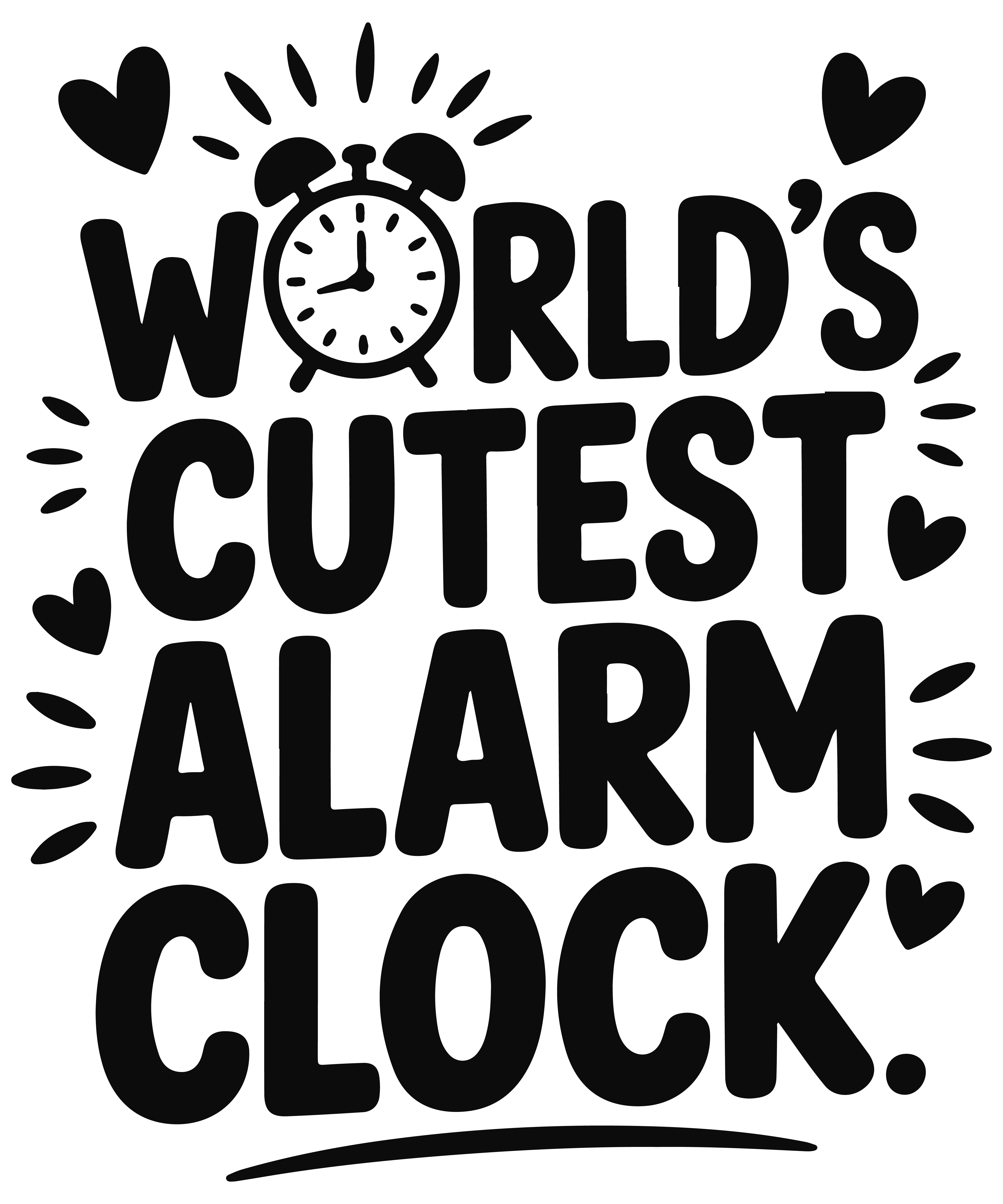world s cutest alarm clock dtf transfer