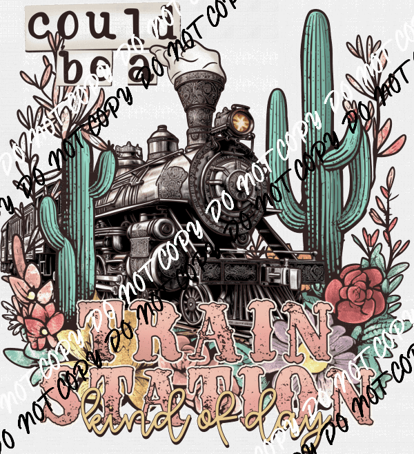 A Train Station Kind of Day DTF Transfer - We Print U Press DTF Transfers