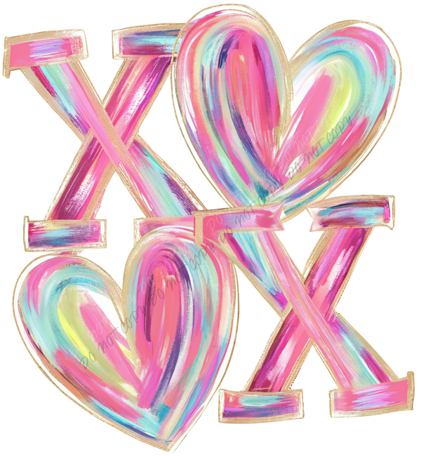 Abstract XOXO Heart DTF Transfer RTP DTF Transfers
