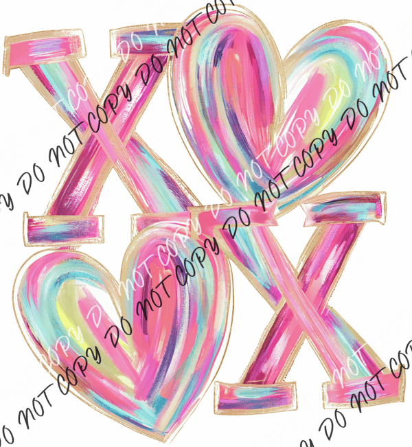 Abstract XOXO Heart DTF Transfer RTP DTF Transfers