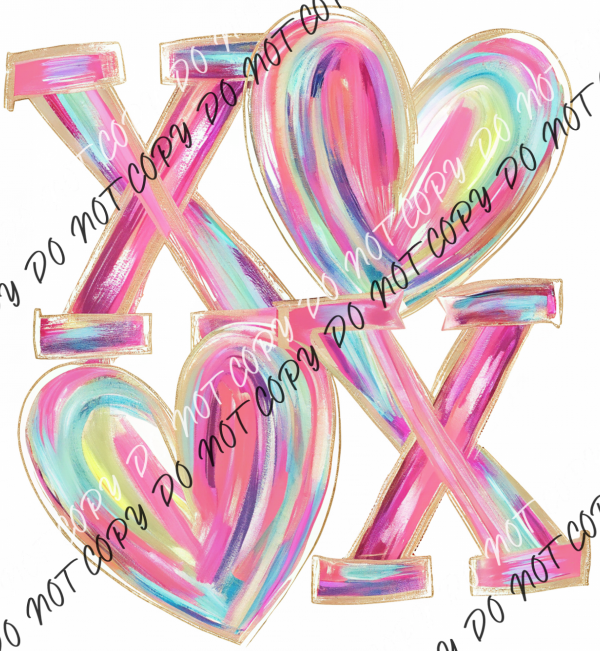 Abstract XOXO Heart DTF Transfer RTP DTF Transfers