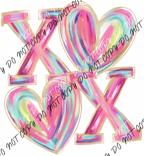 Abstract XOXO Heart DTF Transfer RTP DTF Transfers