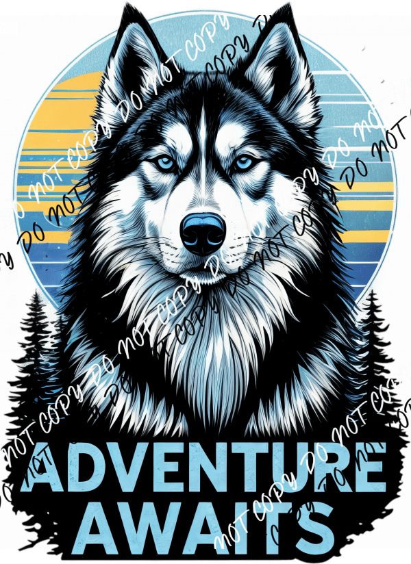 Adventure Awaits Husky DTF Transfer - We Print U Press DTF Transfers