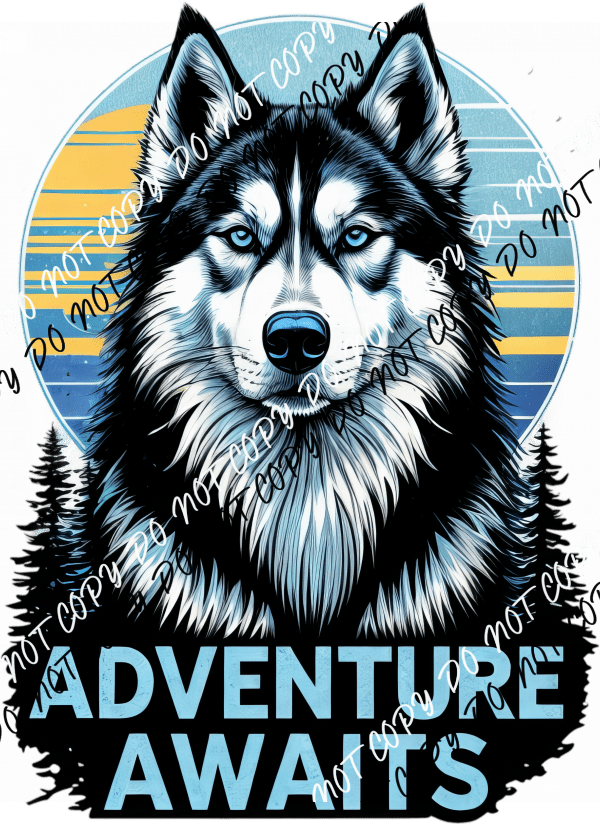 Adventure Awaits Husky DTF Transfer - We Print U Press DTF Transfers