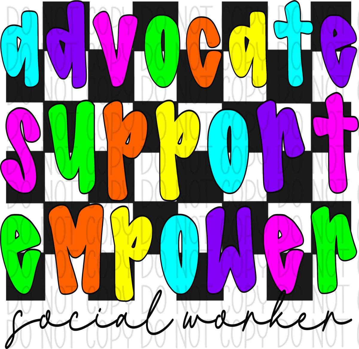 Advocate Support Empower Case Manager Or Social Worker (Choose Name) Dtf Transfer Pocket Size