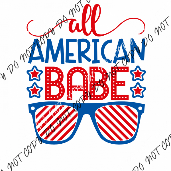 All American Babe Patriotic Dtf Transfer