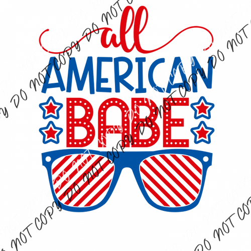 All American Babe Patriotic Dtf Transfer