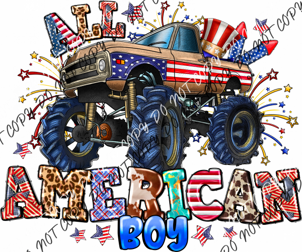 All American Boy Monster Truck Dtf Transfer Rtp Transfers