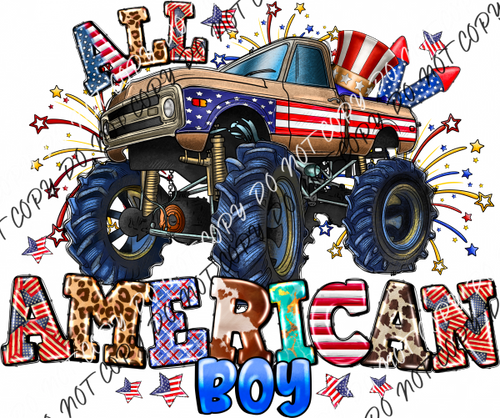 All American Boy Monster Truck Dtf Transfer Rtp Transfers