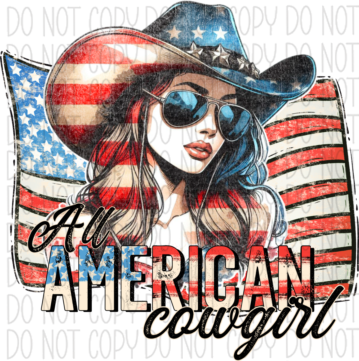 All American Cowgirl Dtf Transfer Rtp Transfers