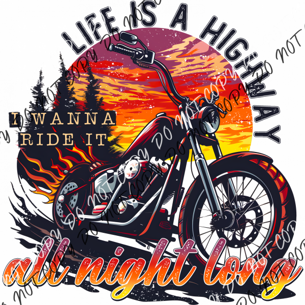 All Night Long Bike Dtf Transfer Rtp Transfers