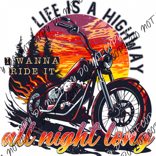 All Night Long Bike Dtf Transfer Rtp Transfers