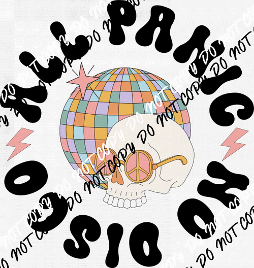 All Panic No Disco Skull DTF Transfer - We Print U Press DTF Transfers