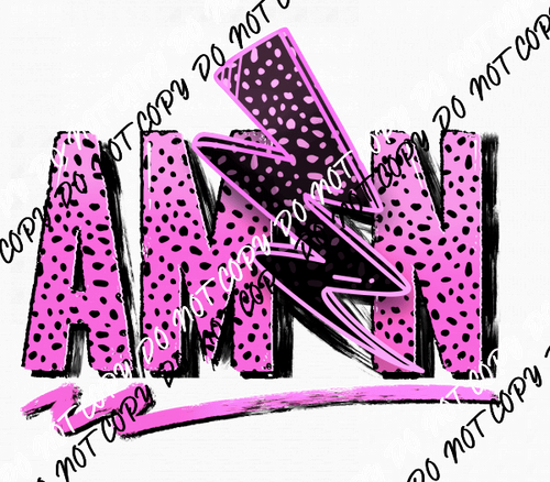 Amen Lightning Bolt - We Print U Press DTF Transfers