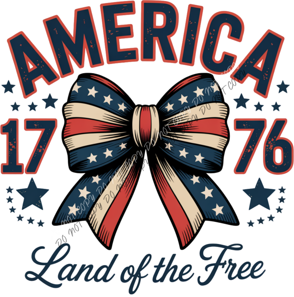 America 1776 Land of the Free DTF Transfer RTP DTF Transfers