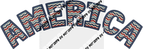 America Dark Blue Curved Text faux embroidery DTF Transfer - We Print U Press DTF Transfers