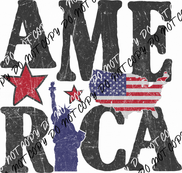 America Freedom DTF Transfer - We Print U Press DTF Transfers