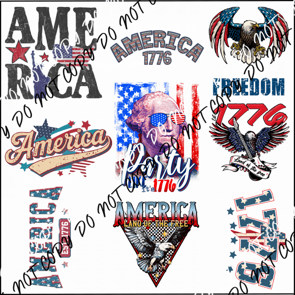 AMERICA MINI UV TRANSFER BUNDLE - We Print U Press DTF Transfers
