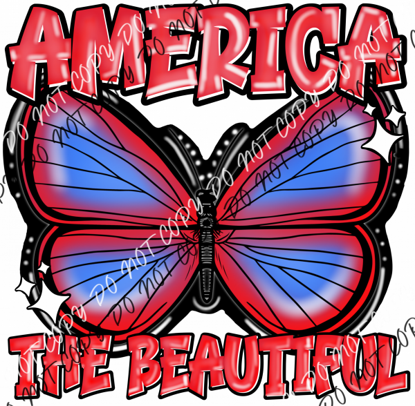 America The Beautiful Butterfly Dtf Transfer Rtp Transfers