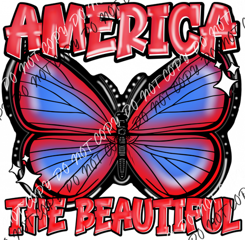 America The Beautiful Butterfly Dtf Transfer Rtp Transfers