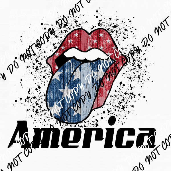 America Tongue DTF Transfer - We Print U Press DTF Transfers