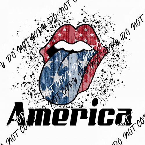 America Tongue DTF Transfer - We Print U Press DTF Transfers