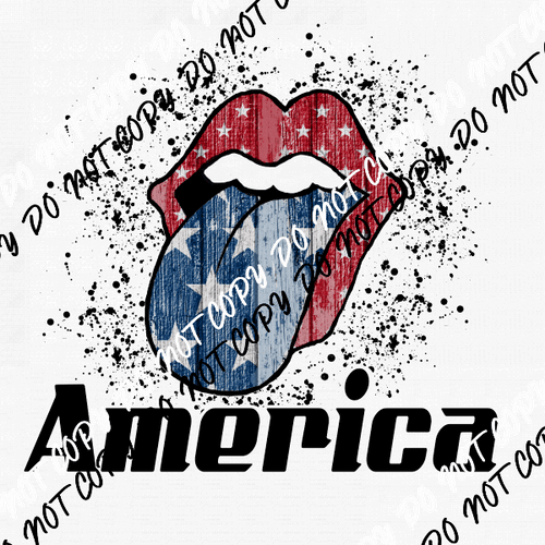 America Tongue DTF Transfer - We Print U Press DTF Transfers