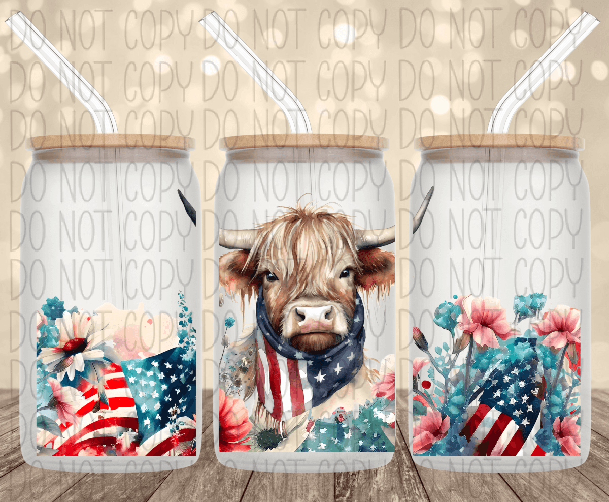American Cow 16 Oz Glass Can