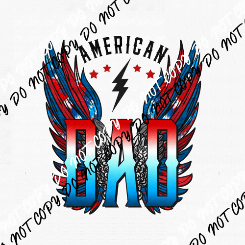 American Dad Wings Patriotic DTF Transfer - We Print U Press DTF Transfers