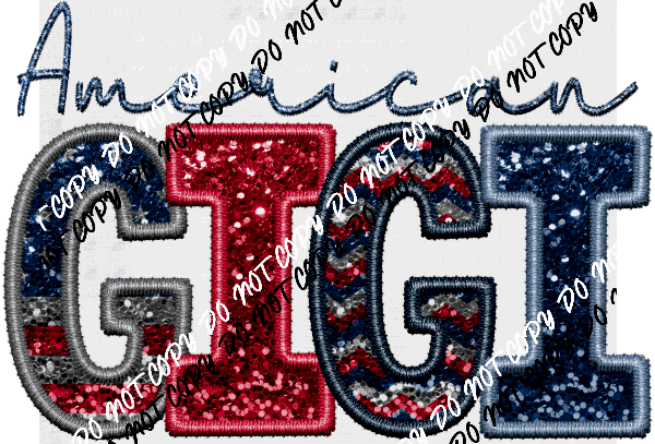 American Female Family Titles - DTF Transfer (See Title Options) - We Print U Press DTF Transfers