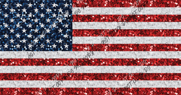 American Flag Faux Sequins Dtf Transfer Transfers