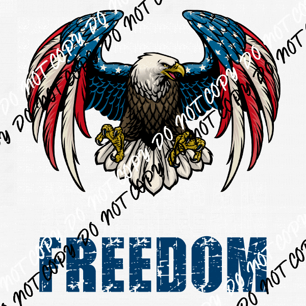 American Freedom Eagle Distressed DTF Transfer - We Print U Press DTF Transfers