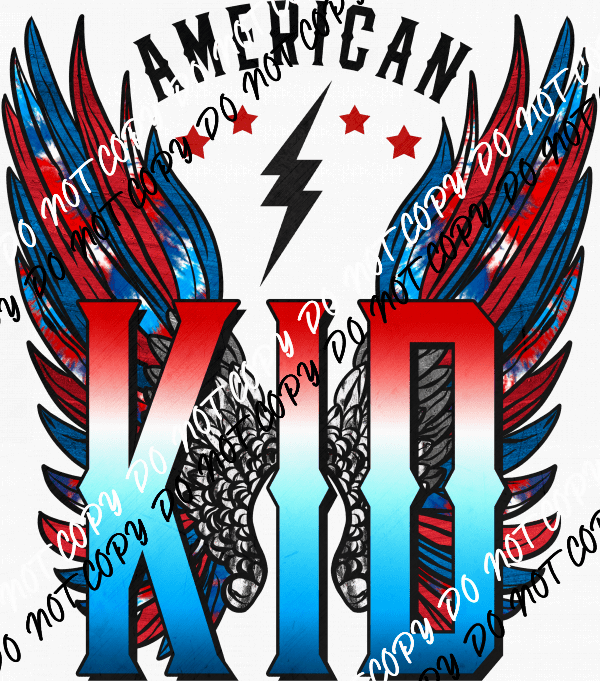 American Kid Wings DTF Transfer - We Print U Press DTF Transfers