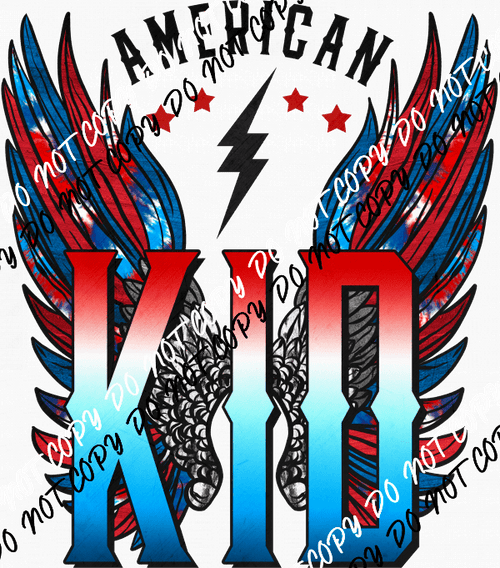 American Kid Wings DTF Transfer - We Print U Press DTF Transfers