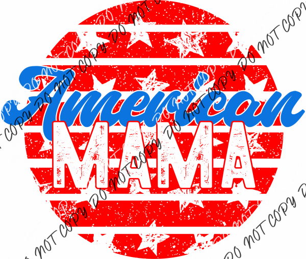 American Mama Distressed Circle Dtf Transfer Rtp Transfers