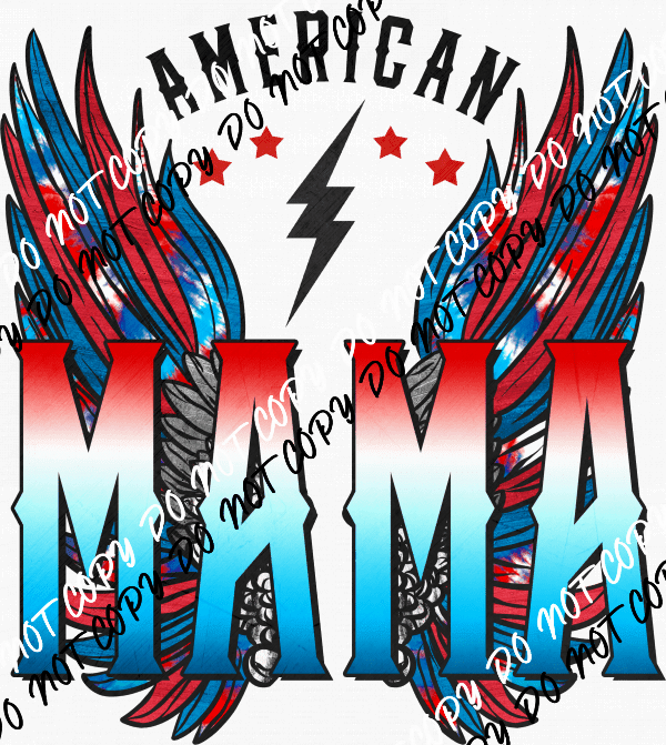 American Mama Wings DTF Transfer - We Print U Press DTF Transfers