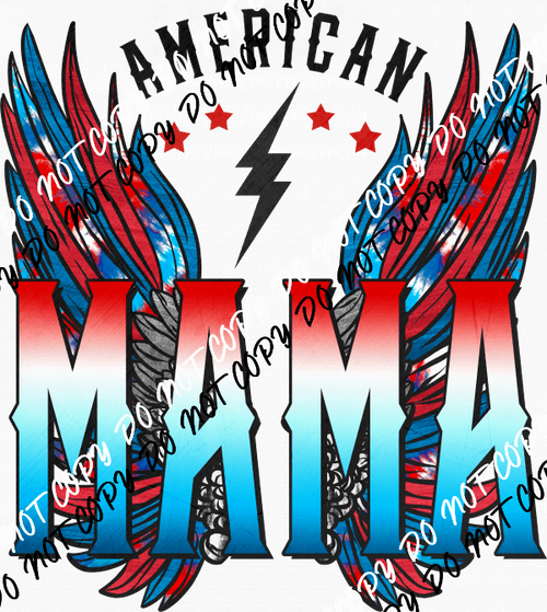American Mama Wings DTF Transfer - We Print U Press DTF Transfers