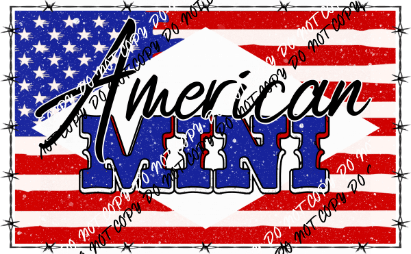 American Mini Flag DTF Transfer - We Print U Press DTF Transfers