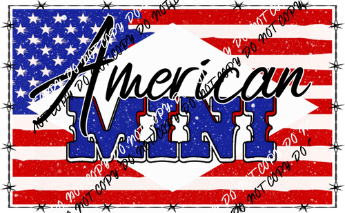 American Mini Flag DTF Transfer - We Print U Press DTF Transfers