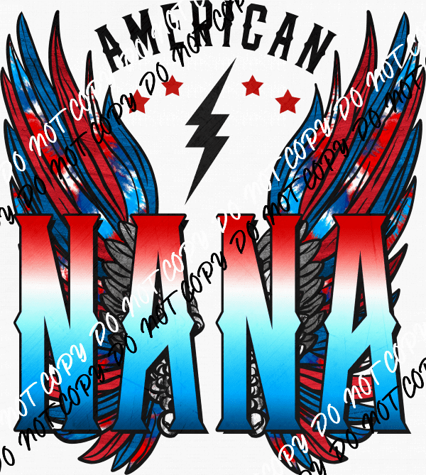American Nana Wings DTF Transfer - We Print U Press DTF Transfers