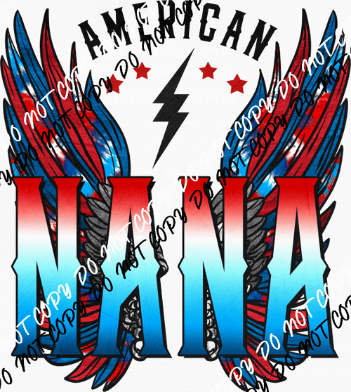 American Nana Wings DTF Transfer - We Print U Press DTF Transfers