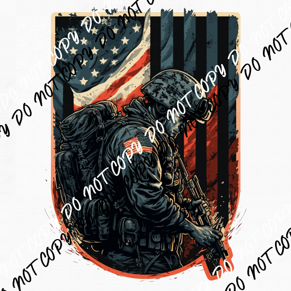 American Veteran with USA Flag DTF Transfer - We Print U Press DTF Transfers