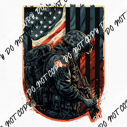 American Veteran with USA Flag DTF Transfer - We Print U Press DTF Transfers