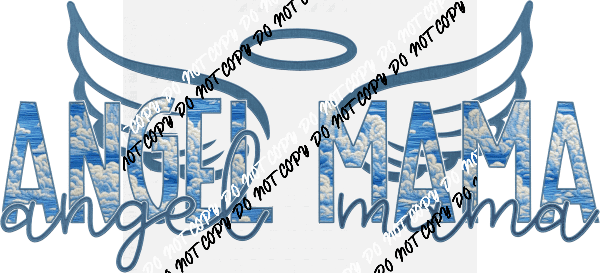 Angel Mama with Wings faux embroidery DTF Transfer - We Print U Press DTF Transfers