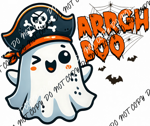 Arrgh Boo Pirate Ghost DTF Transfer - We Print U Press DTF Transfers